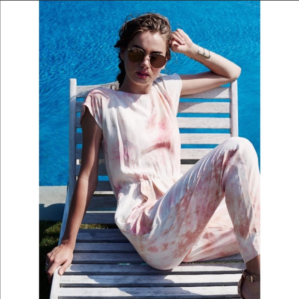 Upstate Tie-Dye Silk Jumpsuit Small